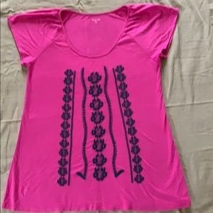 Garnet Hill Havana Embroidered Top